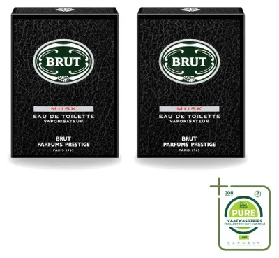 Immagine prodotto di 2 flaconi di Eau de Toilette Brut Musk - 100 ml - Confezione grande - 2 pezzi