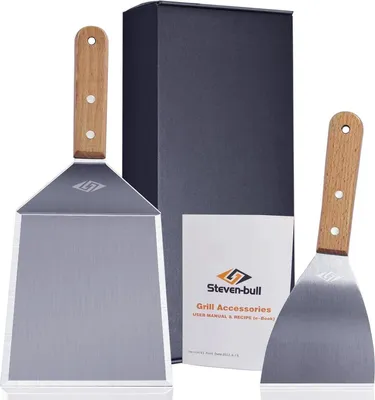 Produktbild von Edelstahl Pfannenwender für Smash Burger, Grillspatel 15,5x13,5cm