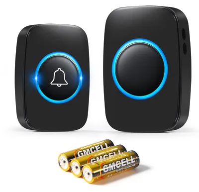 Imagen del producto de Conjunto de timbre inalámbrico Blendura, alcance inalámbrico de 300 metros, timbre IP44 resistente al agua, timbre electrónico para puerta principal, con receptores, 60 melodías, 5 niveles de volumen, color