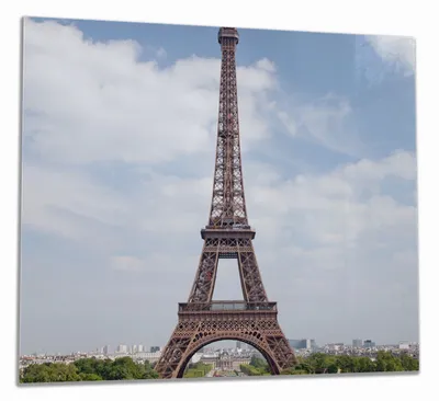 Produktbild von Wallario Herdabdeckplatte aus Glas, Größe 60 x 52 cm 1-teilig, Motiv Eiffelturm in Paris