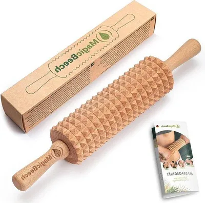 Imagen del producto de Rodillo masajeador de madera de haya para maderoterapia