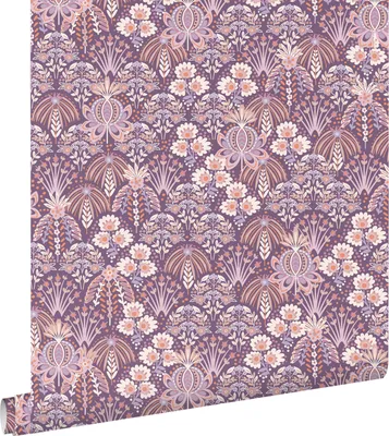 Zdjęcie produktu dla ESTAhome Tapeta vintage kwiaty w stylu secesyjnym fioletowym 50 x 900 cm