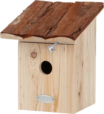 Produktbild von Nistkasten Kohlmeise Kiefernholz mit Baumrindendach Wetterfest 20×21×24cm Garten