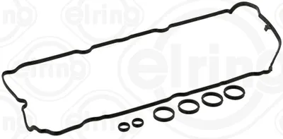 A black car engine gasket set on a white background.
