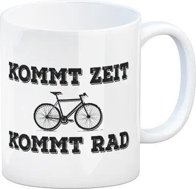 Produktbild von Kommt Zeit kommt Rad Kaffeebecher mit Fahrrad Motiv Fahrrad Bike Hobby Leben