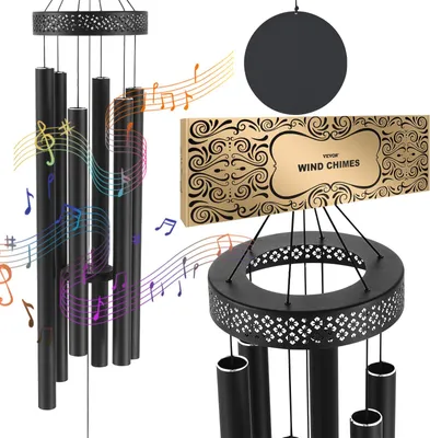 Immagine prodotto di Campane a vento con A maggiore 1473xØ230mm decorazione da appendere nero