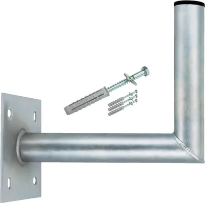 Produktbild von PremiumX 25-30cm Wandhalter Stahl verzinkt SAT-Antenne Wand-Halterung für Satelliten-Schüssel Winkel-Halter Wandabstand 25-30 cm Schrauben Fischer Dübel für Wand Montage