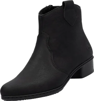 Produktbild von Rieker Damen Stiefelette Reißverschluss Blockabsatz Western Style Y0762, Größe:42 EU, Farbe:Schwarz
