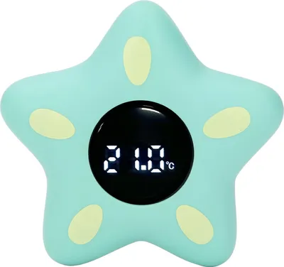 Imagen del producto de Termómetro para bebés con forma de pentagrama, pantalla digital de alta resolución, bañera inteligente para bebés, juguete flotante para la bañera