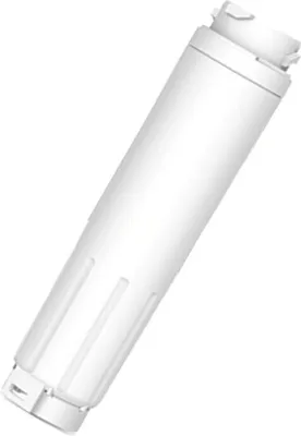 A white cylindrical water filter is shown against a white background.
