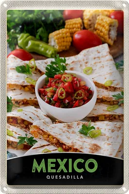 Produktbild von Blechschild Reise 20x30cm Mexiko Quesadilla Amerika scharf