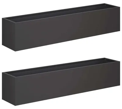 Obrázek produktu pro vidaXL Zahradní květináč, 2 kusy, černá barva, rozměry 100 x 20 x 20 cm