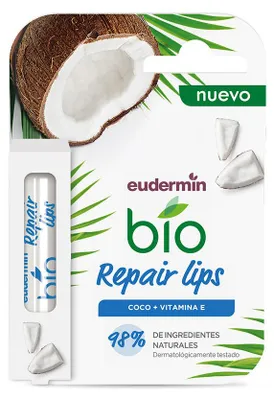 Zdjęcie produktu dla Eudermin Bio – regenerujący balsam do ust z kokosem i witaminą E, 4,8 g