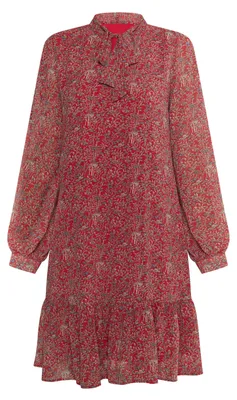 Produktbild von ALBEE damen langarmkleid mini - rot mehrfarbig, L