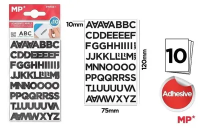 Image de Autocollants de lettres, 10 mm, 10 feuilles - MP Main Paper