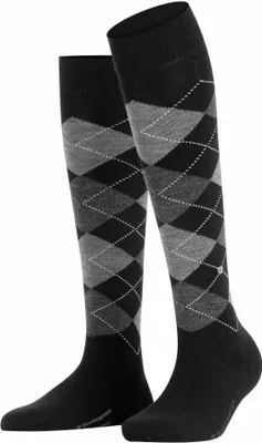 Produktbild von Burlington Damen Kniestrümpfe MARYLEBONE - Schurwolle, Rauten, One Size Schwarz 36-41