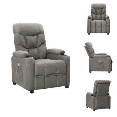 Image de vidaXL Fauteuil de massage gris clair Tissu - Fauteuil de massage