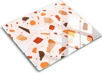 Zdjęcie produktu dla Deska kuchenna – 60 cm x 52 cm - Szklana deska do krojenia - Szkło hartowane – Antypoślizgowa - Dekoracyjny Gres Kamień
