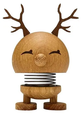 Produktbild von Hoptimist Wackelfigur, Motiv Reindeer Bimble aus Holz, 6,4x5,9x9,5cm