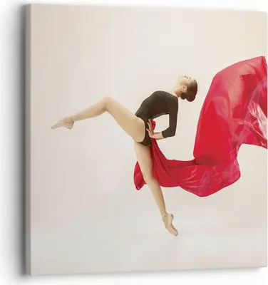 Produktbild von Bild auf Leinwand - Leinwandbild - Einteilig - Ballerina Tanz Rot - 30x30cm - Wand Bild - Wanddeko - Wandbilder - Leinwanddruck - Bilder - Wanddekoration - Leinwand bilder - Wandbild - AC30x30-4437