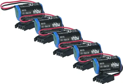 Produktbild von vhbw 5x Akku kompatibel mit Allen Bradley PLC-5VME, SLC-5/01, SLC-150, SLC-100, SLC-5/04, SLC-5/03, SLC-5/02 Steuereinheit (1000 mAh, 3 V, Li-MnO2)