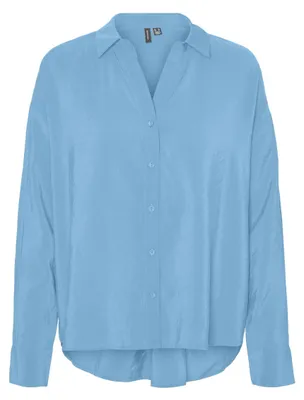 Produktbild von Vero Moda VMQUEENY Shirt,10289349,XS, Hemd, Erwachsener, Weiblich, Blau, XS, Langärmlig
