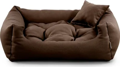 Image de Lit pour chien NEO - Lit confortable pour chien en tissu résistant, coussin pour chien durable de haute qualité (XL - 100x75, marron)