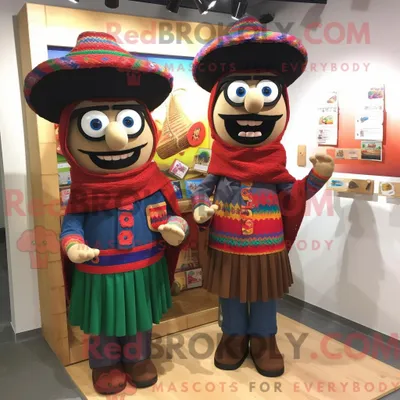 Productafbeelding van Mascottekarakter REDBROKOLY van een Fajitas gekleed met een vest en cumberbanden