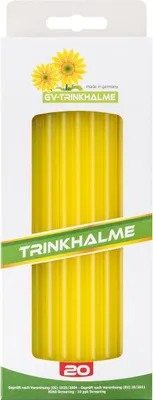 Produktbild von Mehrwegtrinkhalm aus -Kunststoff, 200 mm, gelb, 20 Stück