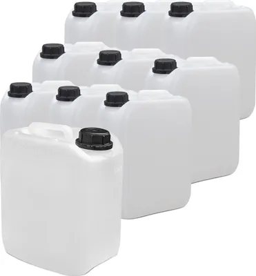 Produktbild von plasteo® 10 x 5 Liter Kanister Wasserkanister Campingkanister Lebensmittelecht BPA frei Gastronomie Gewerbe Camping Wohnwagen Indoor Outdoor
