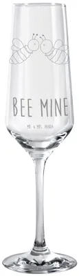 Produktbild von Mr. & Mrs. Panda Glas Biene Liebe - Transparent - Geschenk, Champagnerglas, Sektglas, Kelchglas, Trinkglas, Sektflöte