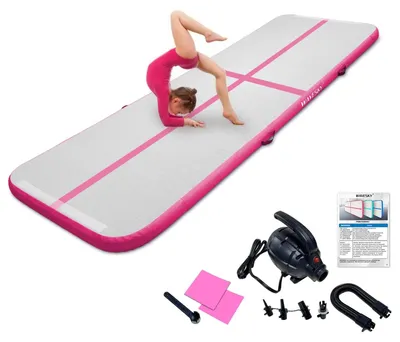 Produktbild von Antirutsch-Gymnastikmatte - Aufblasbare Matte 3 m - Langlebiges PVC - Für Zuhause/Fitness/Yoga