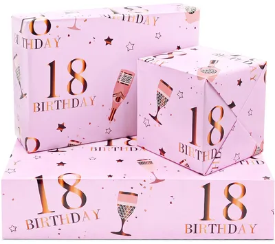 Imagen del producto de Hojas de papel de regalo en tonos rosa dorado y rosa