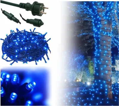 Image de Guirlande lumineuse - 300 Led - 22 mètres - éclairage extérieur - Lumières bleues