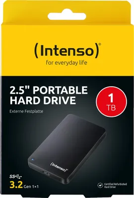 Produktbild von Intenso HDD externe Festplatte Memory Case 2,5 Zoll 1TB USB 3.2 schwarz certified refurbished