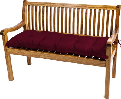 Produktbild von TexDeko Garden Bankauflage für Gartenbank wasserabweisendes Sitzkissen UV-Beständig gesteppt (Bordeaux, 140 x 40 x 8cm)