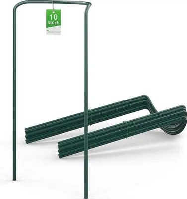 Produktbild von Famanu Pflanzenstütze Halbrund für Sträucher und Blumen - 70cm x 40cm - Set von 10