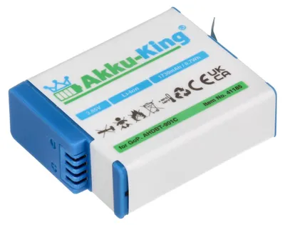 Produktbild von Akku kompatibel mit GoPro SPBL1B - Li-Ion 1730mAh - für Hero 9 Black 10 11 12 AHDBT-901, AHDBT-901+