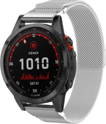 Produktbild von Strap-it Garmin Fenix 7x Milanaise armbband (Silber)
