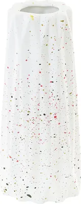 Produktbild von BELIANI Blumenvase Weiß Steinzeug 24 cm Minimalistisches Dekoratives Accessoire