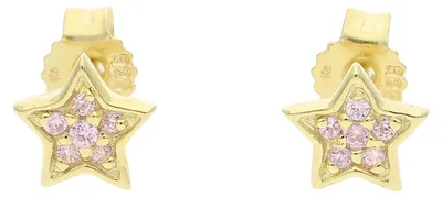 Produktbild von Ohrstecker Silber 925 Goldplattiert Zirkonia Stern JL16-06-0886 JuwelmaLux