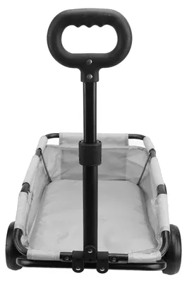 Image de Poussette pour chien en acier au carbone, capacité de charge de 15,43 kg, transporteur pour animaux pliable et léger avec roues, chariot de voyage, gris