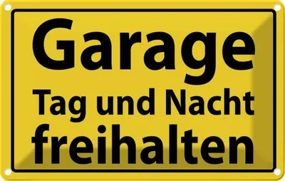 Produktbild von vianmo Blechschild 12x18 cm Garage Tag und Nacht freihalten Warnschild Hinweisschild Sicherheit Vorsicht