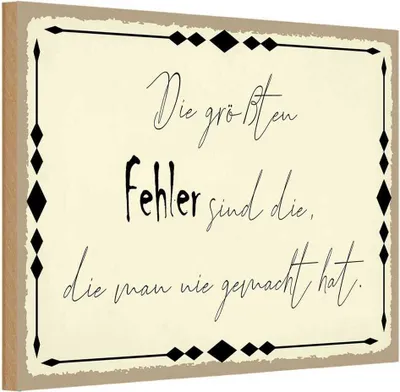 Produktbild von vianmo Holzschild 12x18 cm die größtne Fehler sind Dekoration