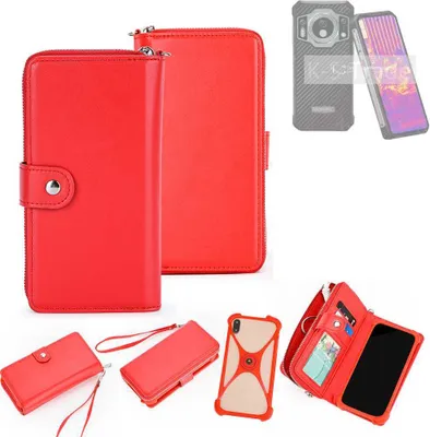 Produktbild von K-S-Trade 2in1 Schutzhülle Portemonnee Handyhülle mit Bumper kompatibel mit Oukitel WP21 Ultra Hülle Case Etui Geldbörse Smartphone rot (1x)