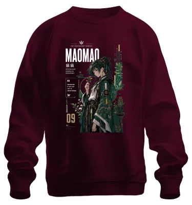 Immagine prodotto di Maglietta con cappuccio, stile felpa, "Maomao Apothecary Herbalist Japan Y2K Kusuriya no Hitorigoto", colore bordeaux, taglia M