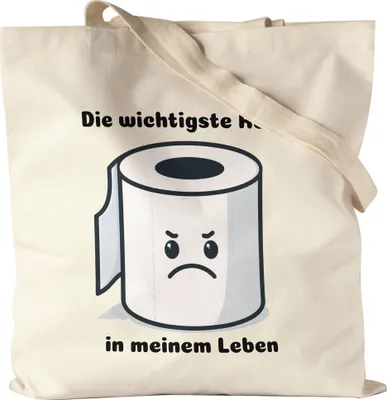 Produktbild von Die wichtigste Rolle Jutebeutel Klopapierrolle Lustige Sprüche Witzig Fun