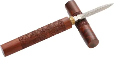 Produktbild von Teemesser aus Edelstahl mit Holzgriff, professioneller Eispickel für Puerh-Tee und Teekuchen