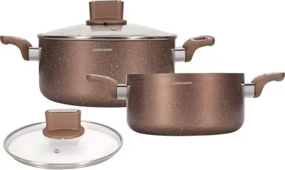 Immagine prodotto di Set di pentole, ARTHUR MARTIN AM9820, 20-24 cm, coperchio in vetro, alluminio, adatto all'induzione