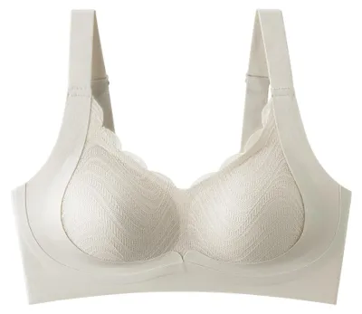 Imagen del producto de Sujetadores sin costuras - Copas preformadas - Detalle de encaje - Tirantes anchos - Top sujetador cómodo - Acolchado extraíble - Sujetador de soporte